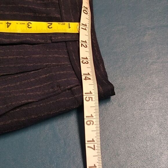 Rafaella Women's Navy 14 Wool Pin Stripe Lined Pants No Pockets Cottagecore - Picture 3 of 9